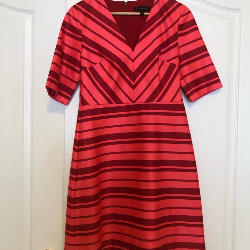 Banana Republic Orange & Burgundy Dress